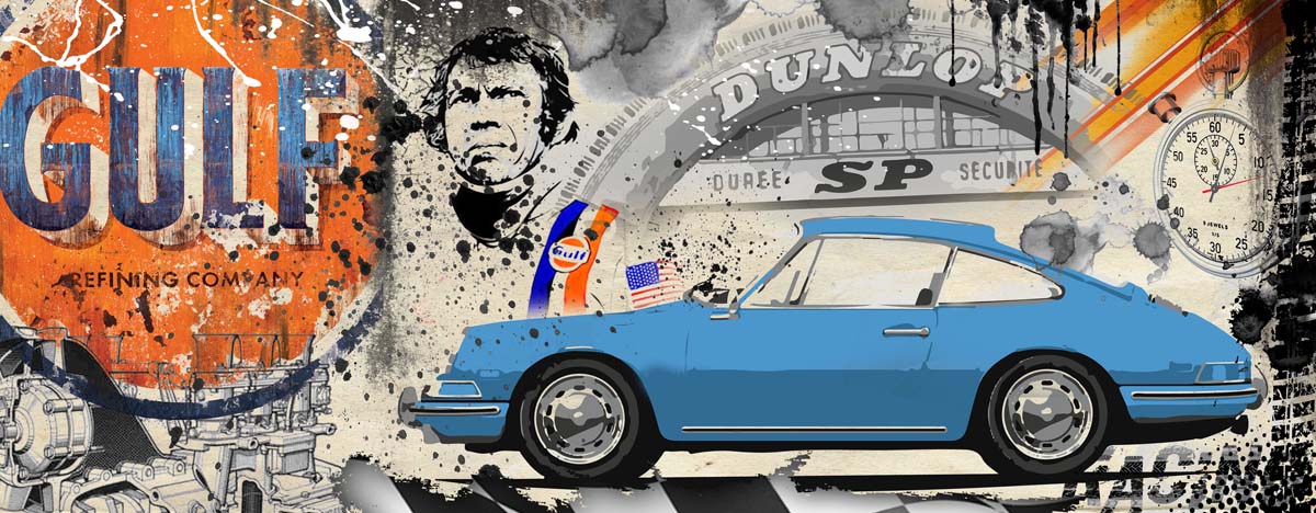 Porsche Gulf Blue Pano